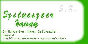 szilveszter havay business card